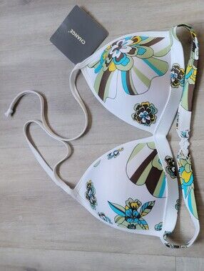NWT CHANGE Lingerie Jade Halter Bikini Top Floral Swim EUR 80DD / UK 36